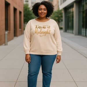 ❄️ Cato | Plus Size Kiss Me at Midnight Sweatshirt Various Sizes Available